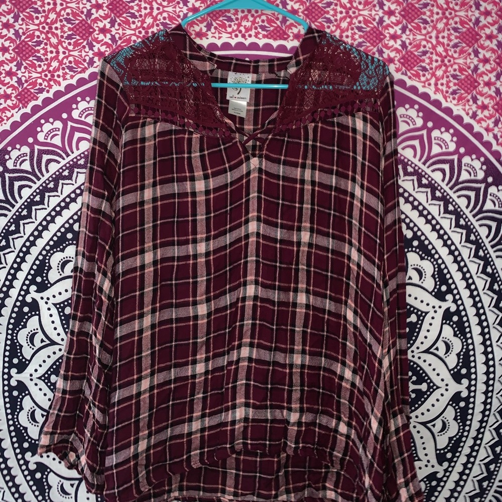 Self Esteem flannel blouse
